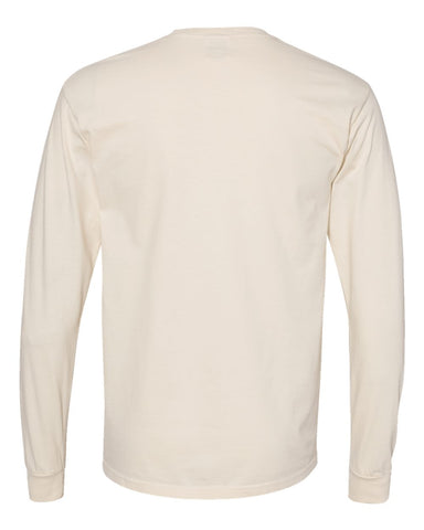 Comfort Colors 6014 - Unisex Garment-Dyed Heavyweight Long Sleeve T-Shirt - Ivory - Back