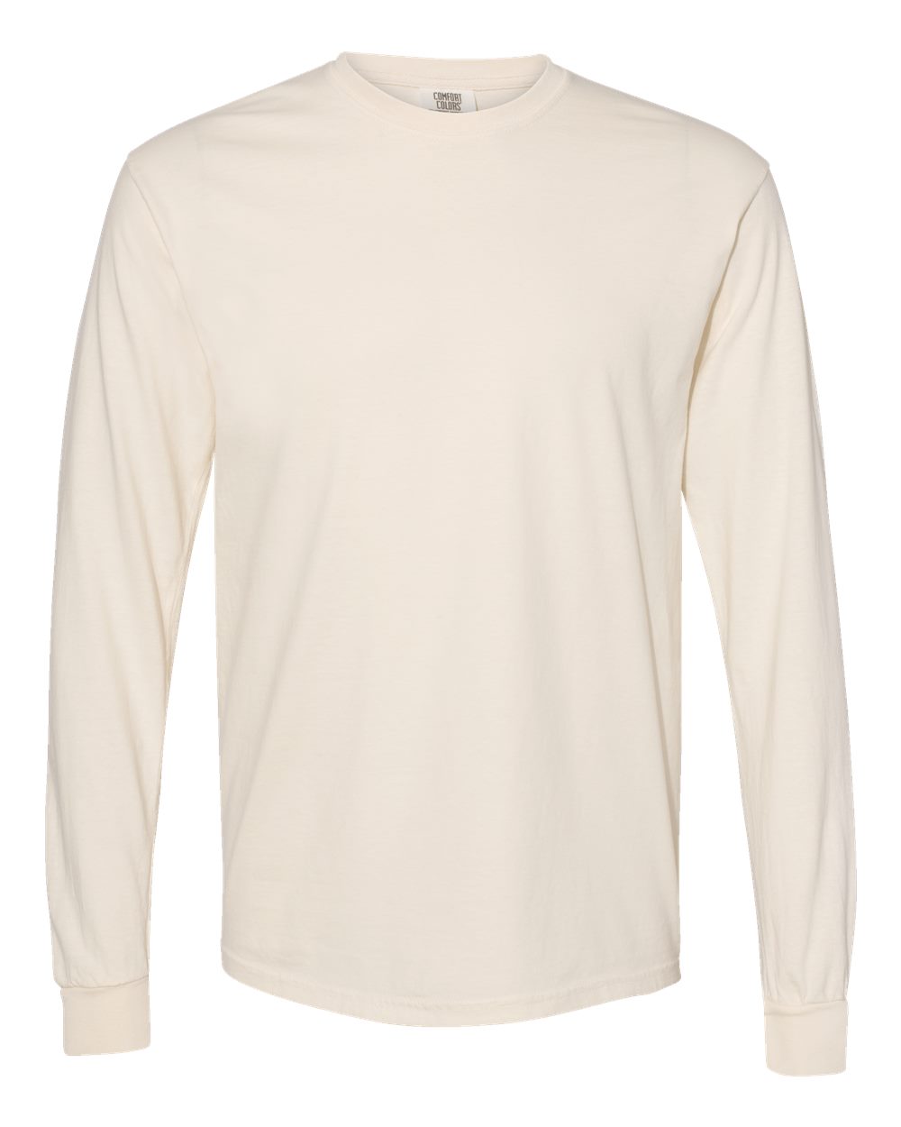 Comfort Colors 6014 - Unisex Garment-Dyed Heavyweight Long Sleeve T-Shirt - Ivory - Front