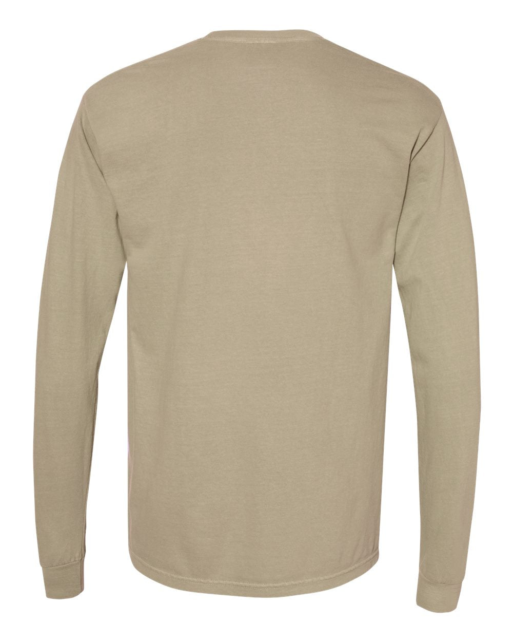 Comfort Colors 6014 - Unisex Garment-Dyed Heavyweight Long Sleeve T-Shirt - Khaki - Back