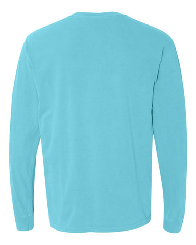 Comfort Colors 6014 - Unisex Garment-Dyed Heavyweight Long Sleeve T-Shirt - Lagoon - Back