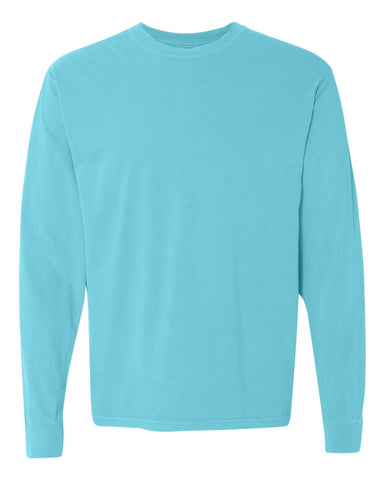Comfort Colors 6014 - Unisex Garment-Dyed Heavyweight Long Sleeve T-Shirt - Lagoon - Front
