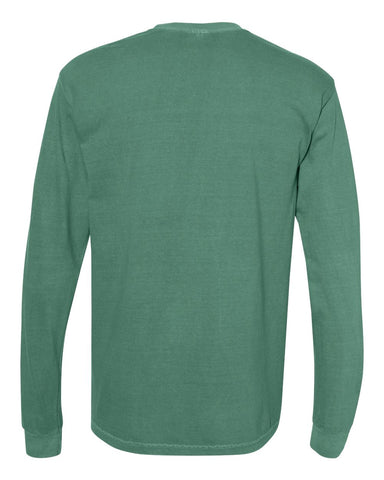 Comfort Colors 6014 - Unisex Garment-Dyed Heavyweight Long Sleeve T-Shirt - Light Green - Back