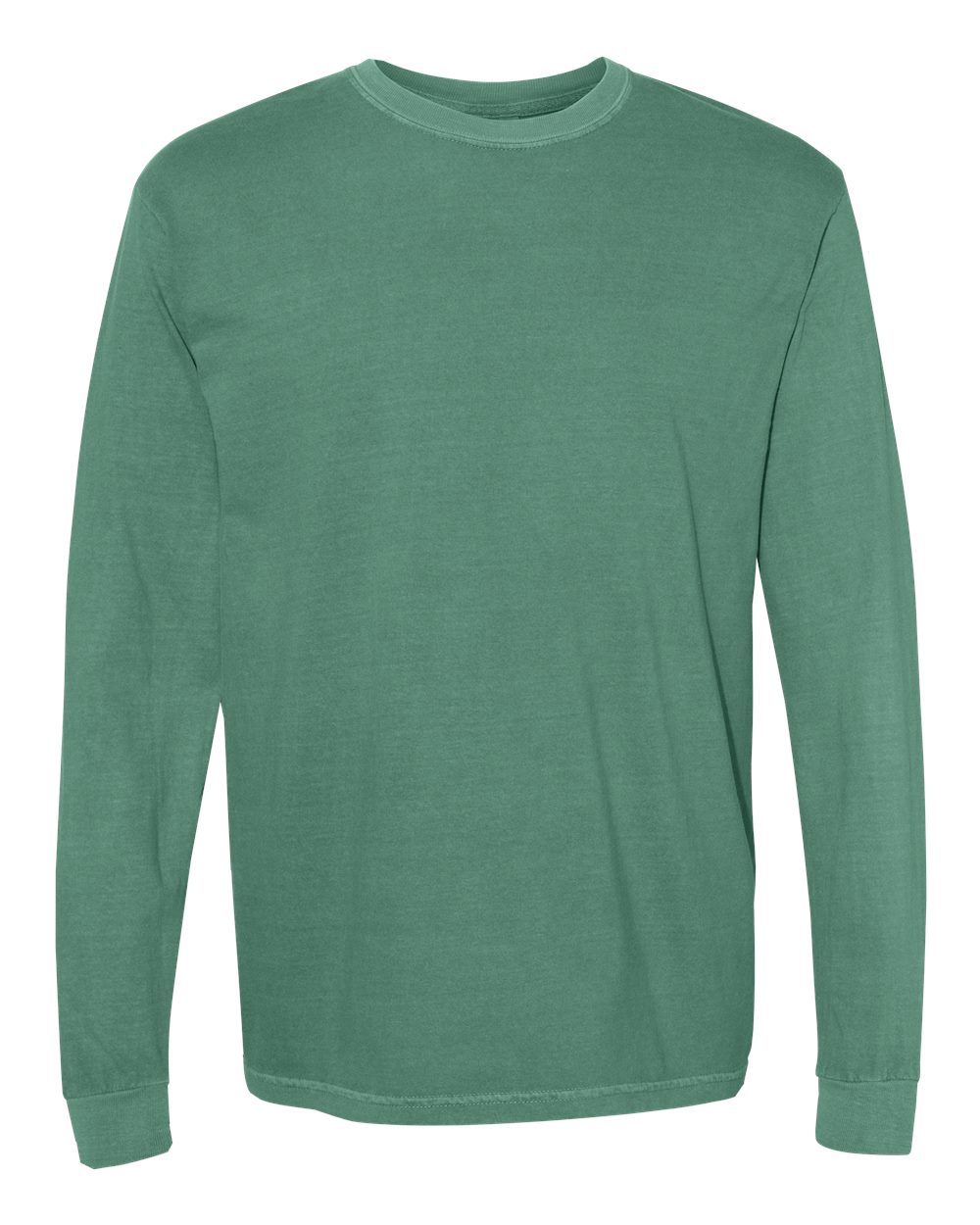 Comfort Colors 6014 - Unisex Garment-Dyed Heavyweight Long Sleeve T-Shirt - Light Green - Front