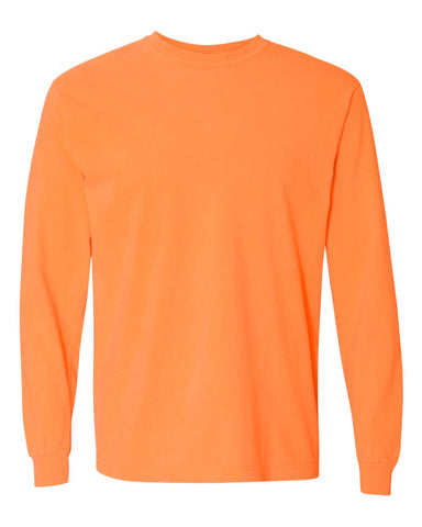 Comfort Colors 6014 - Unisex Garment-Dyed Heavyweight Long Sleeve T-Shirt - Melon - Front