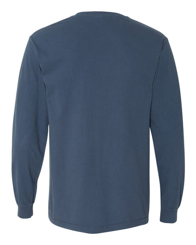 Comfort Colors 6014 - Unisex Garment-Dyed Heavyweight Long Sleeve T-Shirt - Midnight - Back