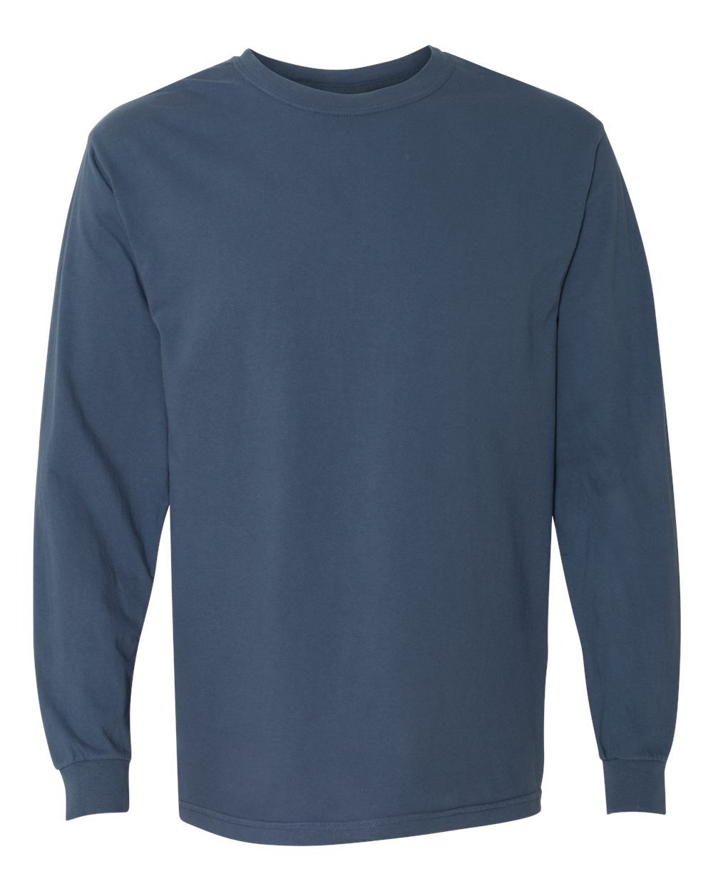 Comfort Colors 6014 - Unisex Garment-Dyed Heavyweight Long Sleeve T-Shirt - Midnight - Front