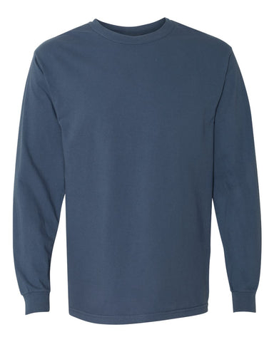 Comfort Colors 6014 - Unisex Garment-Dyed Heavyweight Long Sleeve T-Shirt - Midnight - Front