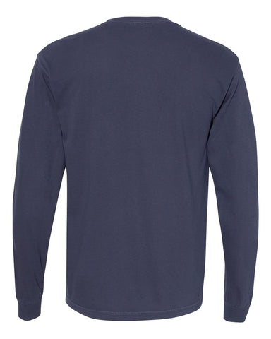 Comfort Colors 6014 - Unisex Garment-Dyed Heavyweight Long Sleeve T-Shirt - Navy - Back