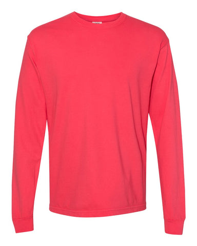Comfort Colors 6014 - Unisex Garment-Dyed Heavyweight Long Sleeve T-Shirt - Paprika - Front