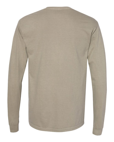 Comfort Colors 6014 - Unisex Garment-Dyed Heavyweight Long Sleeve T-Shirt - Sandstone - Back