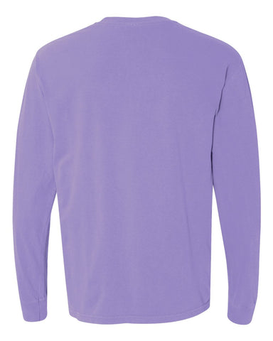 Comfort Colors 6014 - Unisex Garment-Dyed Heavyweight Long Sleeve T-Shirt - Violet - Back