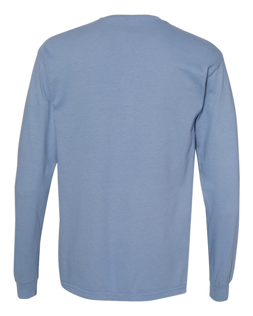 Comfort Colors 6014 - Unisex Garment-Dyed Heavyweight Long Sleeve T-Shirt - Washed Denim - Back