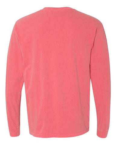 Comfort Colors 6014 - Unisex Garment-Dyed Heavyweight Long Sleeve T-Shirt - Watermelon - Back