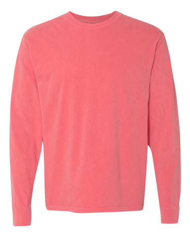 Comfort Colors 6014 - Unisex Garment-Dyed Heavyweight Long Sleeve T-Shirt - Watermelon - Front