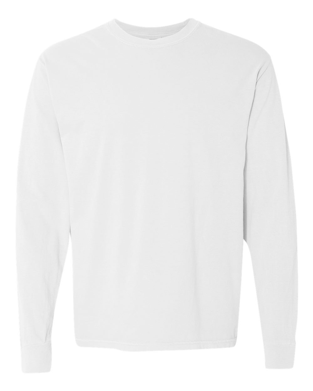Comfort Colors 6014 - Unisex Garment-Dyed Heavyweight Long Sleeve T-Shirt - White - Front