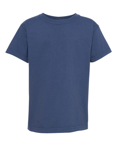 Comfort Colors 9018 - Youth Garment-Dyed Heavyweight T-Shirt - China Blue - Front