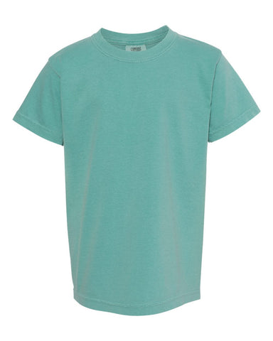 Comfort Colors 9018 - Youth Garment-Dyed Heavyweight T-Shirt - Seafoam - Front