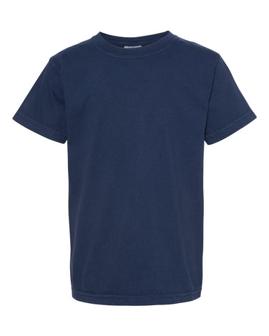 Comfort Colors 9018 - Youth Garment-Dyed Heavyweight T-Shirt - True Navy - Front