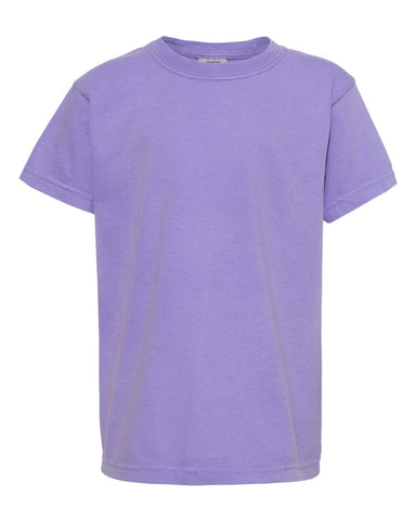 Comfort Colors 9018 - Youth Garment-Dyed Heavyweight T-Shirt - Violet - Front