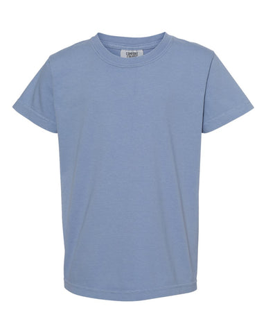 Comfort Colors 9018 - Youth Garment-Dyed Heavyweight T-Shirt - Washed Denim - Front