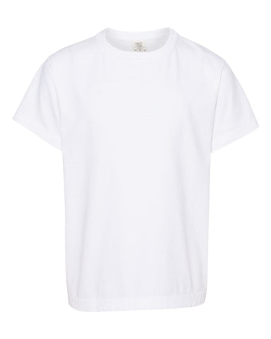 Comfort Colors 9018 - Youth Garment-Dyed Heavyweight T-Shirt - White - Front