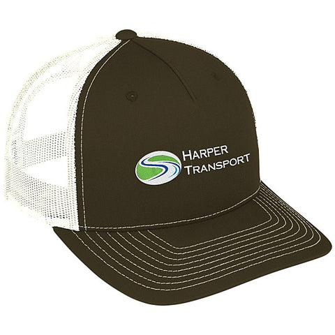 Richardson Five Panel Snapback Trucker Cap - Chocolate Chip / Birch