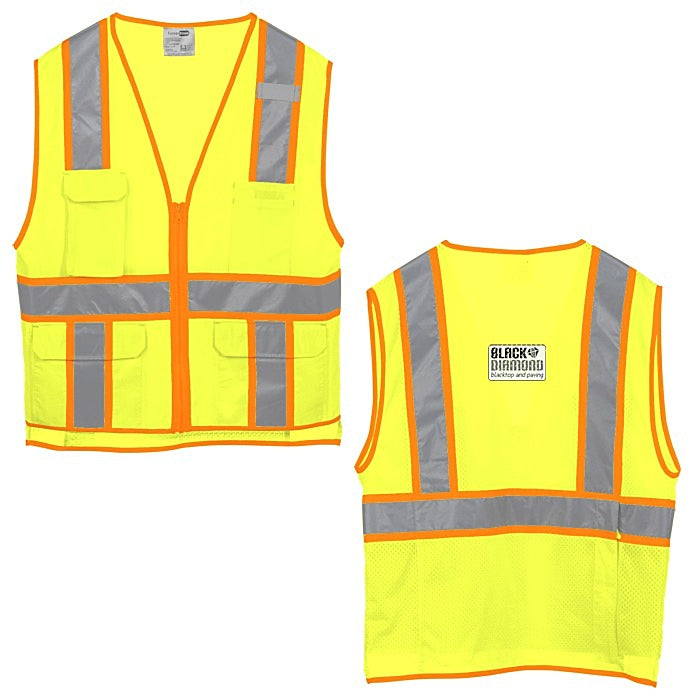 Surveyor Zippered Two-Tone Vest - Safety Yellow / Safety Orange