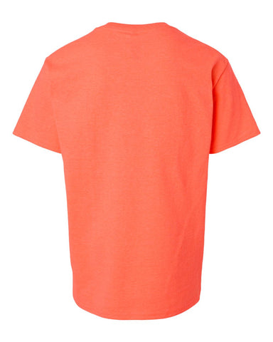 Gildan 5000B - Youth Heavy Cotton™ T-Shirt - Heather Neon Coral - Back