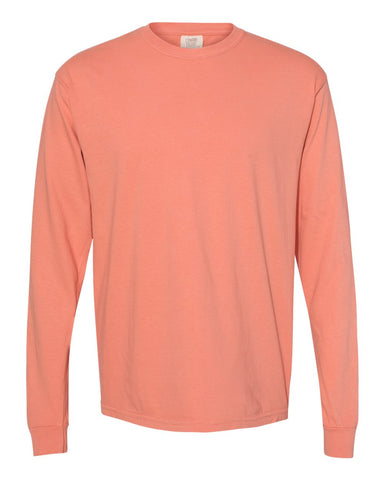 Comfort Colors 6014 - Unisex Garment-Dyed Heavyweight Long Sleeve T-Shirt - Terracotta - Front