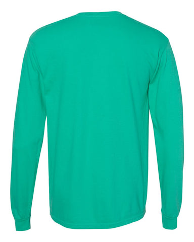 Comfort Colors 6014 - Unisex Garment-Dyed Heavyweight Long Sleeve T-Shirt - Island Green - Back