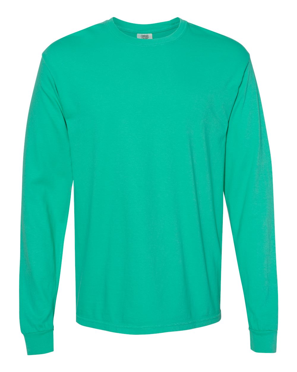 Comfort Colors 6014 - Unisex Garment-Dyed Heavyweight Long Sleeve T-Shirt - Island Green - Front
