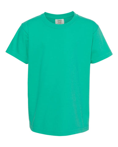 Comfort Colors 9018 - Youth Garment-Dyed Heavyweight T-Shirt - Island Green - Front